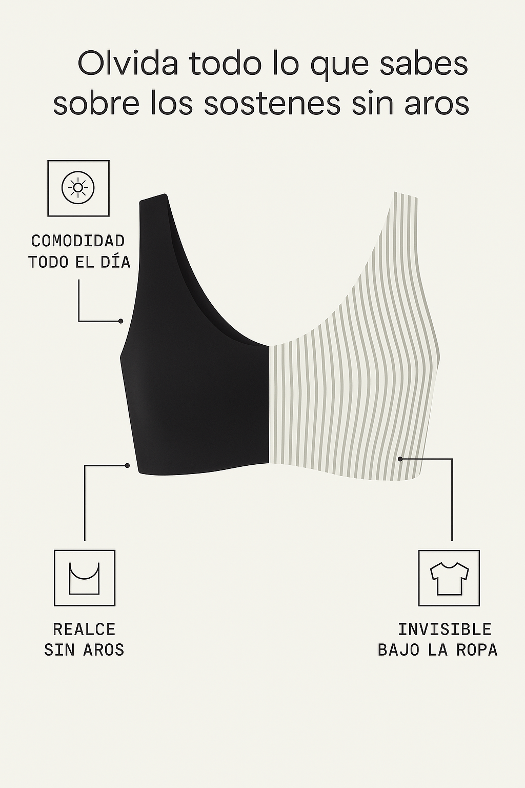 Corpiño Figura Segunda Piel Bretel Ancho 3x1